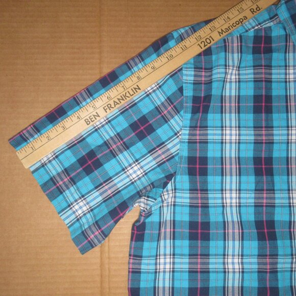 Chaps Easy Care Plaid Button-Down Shirt | Size L - Picture 5 of 11